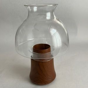 Vintage Dolphin Teak Hurricane Candle Holder